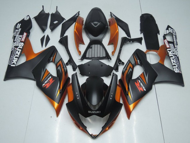 Carenado Moto Suzuki GSXR 1000 2005-2006 - Negro Mate Naranja Baratos