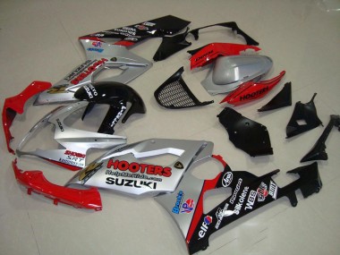 Carenados Moto Suzuki GSXR 1000 2005-2006 - Plata Rojo Negro Hooters Baratos