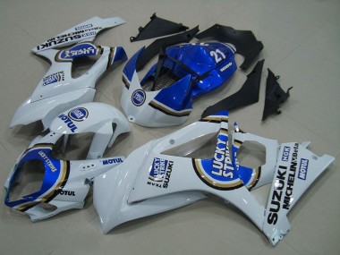 Carenados Moto Suzuki GSXR 1000 2007-2008 - Blanco Azul Lucky Strike Baratos