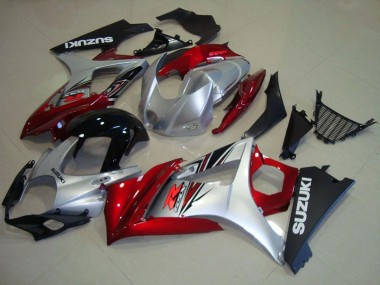 Carenados Moto Suzuki GSXR 1000 2007-2008 - Rojo Plata Negro Brillante Baratos