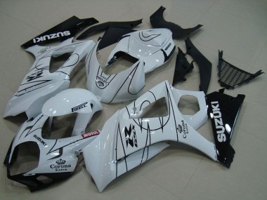 Carenados Moto Suzuki GSXR 1000 2007-2008 - Blanco Negro Corona Baratos