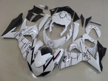 Carenados Moto Suzuki GSXR 1000 2009-2016 - Blanco Negro Corona Carrera Baratos