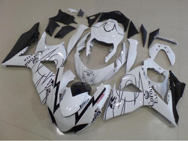 Carenados Moto Suzuki GSXR 1000 2009-2016 - Blanco Negro Corona Carrera Baratos