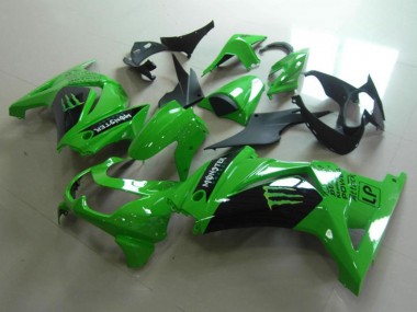 Carenados Moto Kawasaki ZX250R 2008-2012 - Verde Negro Brillante Monstruo Baratos
