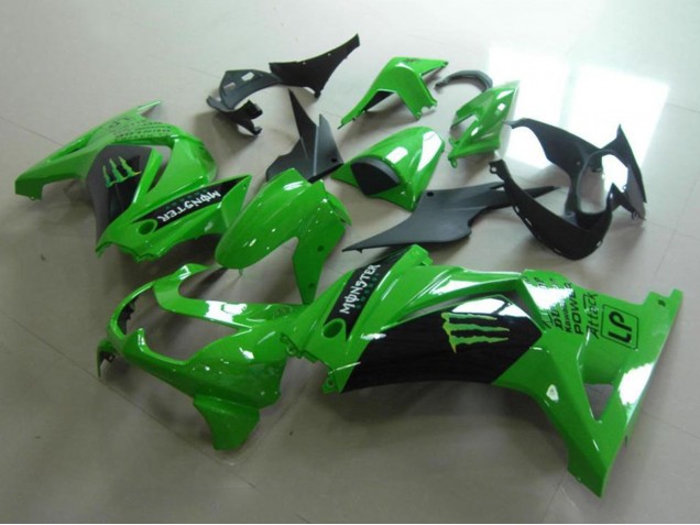Carenados Moto Kawasaki ZX250R 2008-2012 - Verde Negro Brillante Monstruo Baratos
