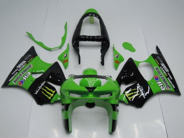 Carenados Moto Kawasaki ZX6R 1998-1999 - Verde Negro Brillante Amarillo Elf Bridgestone Monstruo Baratos