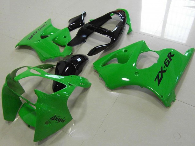 Carenado Moto Kawasaki ZX6R 2000-2002 - Verde Negro Brillante Baratos