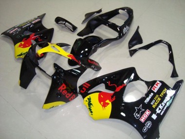 Carenados Moto Kawasaki ZX6R 2000-2002 - Negro Brillante Amarillo Rojo Bull Baratos