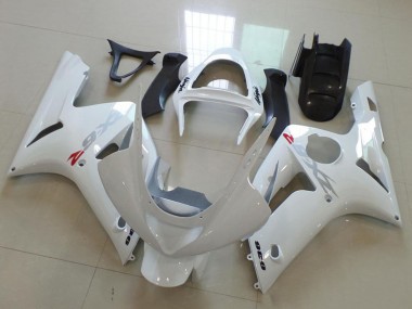 Carenados Moto Kawasaki ZX6R 2003-2004 - Blanco Plata Calcomanías Baratos
