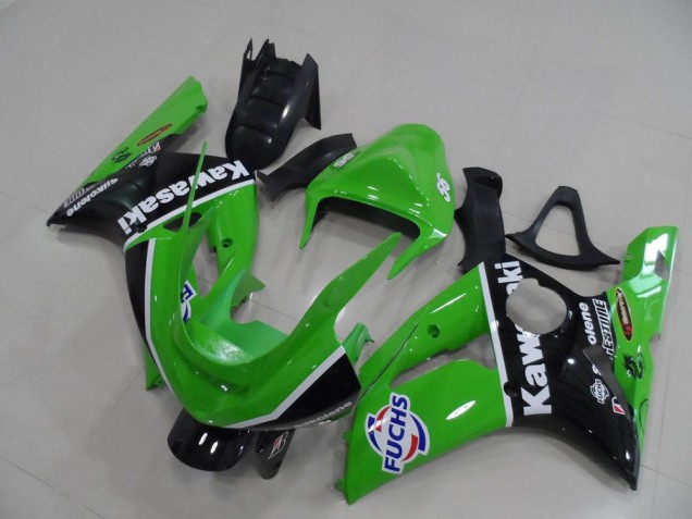 Carenados Moto Kawasaki ZX6R 2003-2004 - Verde Blanco Negro Fuchs Baratos