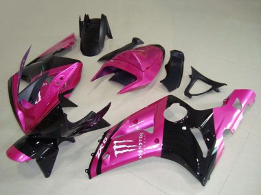 Carenados Moto Kawasaki ZX6R 2003-2004 - Rosa Negro Blanco Monstruo Baratos
