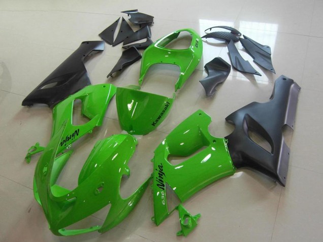 Carenados Moto Kawasaki ZX6R 2005-2006 - Verde Negro Mate Baratos