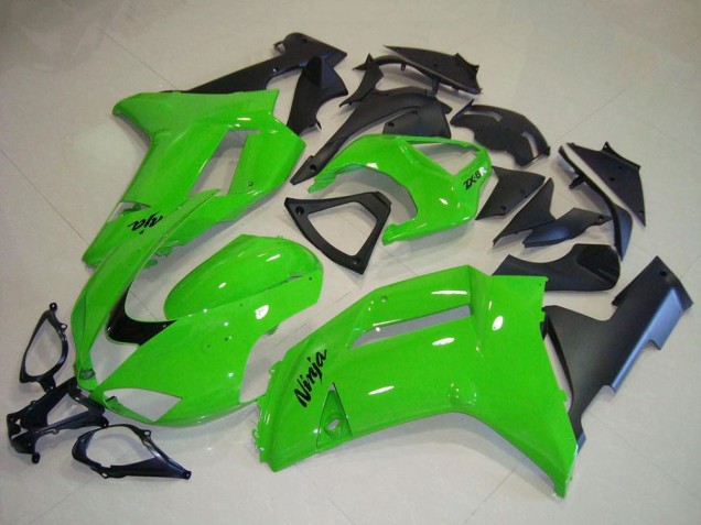 Carenados Moto Kawasaki ZX6R 2007-2008 - Verde Negro Mate Baratos