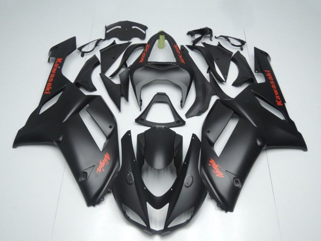 Carenados Moto Kawasaki ZX6R 2007-2008 - Negro Mate Rojo Sticker Baratos