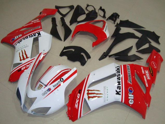 Carenados Moto Kawasaki ZX6R 2007-2008 - Rojo Blanco Baratos