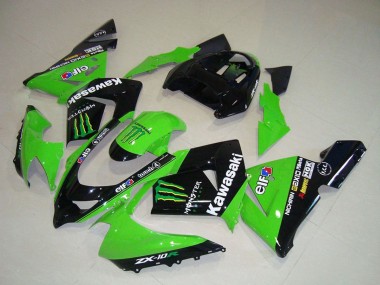 Carenados Moto Kawasaki ZX10R 2004-2005 - Verde Negro Monstruo Elf Baratos