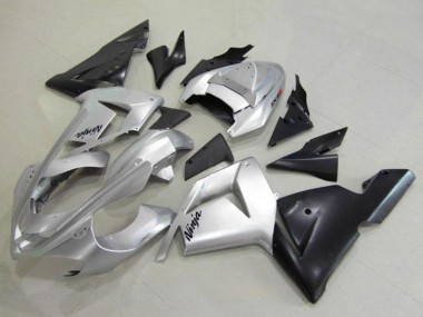 Carenado Moto Kawasaki ZX10R 2004-2005 - Plata Negro Ninja Baratos