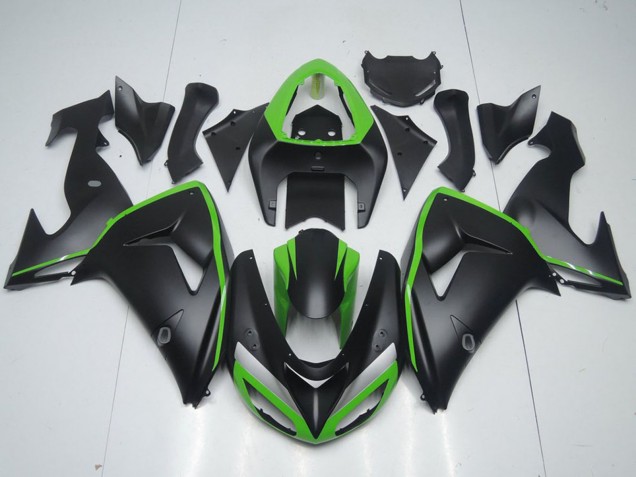 Carenado Moto Kawasaki ZX10R 2006-2007 - Verde Negro Mate Baratos