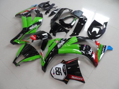 Carenados Moto Kawasaki ZX10R 2011-2015 - Verde Rojo Negro Brillante KIPS Motocard Elf 66 Baratos