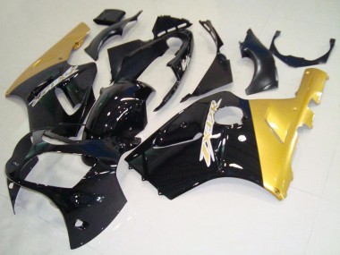 Carenados Moto Kawasaki ZX12R 2000-2001 - Negro Brillante Oro Baratos