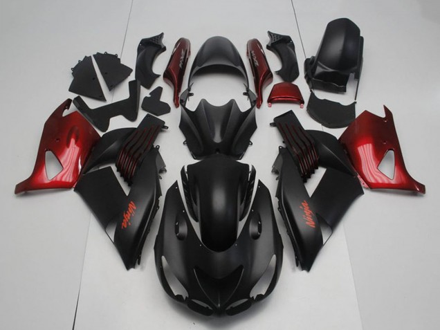 Carenados Moto Kawasaki ZX14R ZZR1400 2006-2011 - Negro Mate Rojo Ninja Baratos