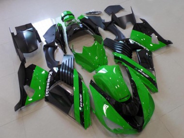 Carenados Moto Kawasaki ZX14R ZZR1400 2006-2011 - Verde Negro Brillante Baratos