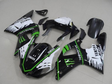 Carenados Moto Yamaha YZF R1 2000-2001 - Blanco Negro Verde Monstruo Baratos