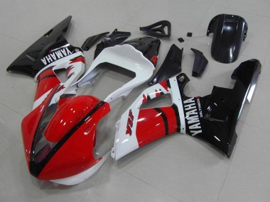 Carenados Moto Yamaha YZF R1 2000-2001 - Rojo Blanco Negro Brillante Carrera Versión Baratos