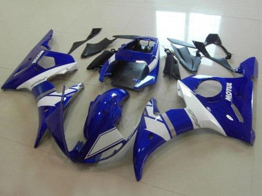 Carenados Moto Yamaha YZF R6 2003-2004 - Azul Blanco Plata Baratos