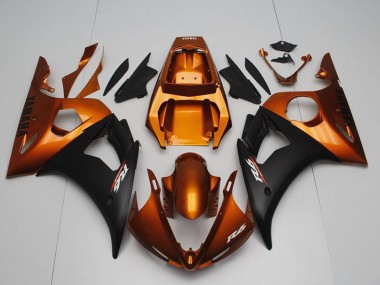 Carenados Moto Yamaha YZF R6 2003-2004 - Naranja Negro Mate Baratos