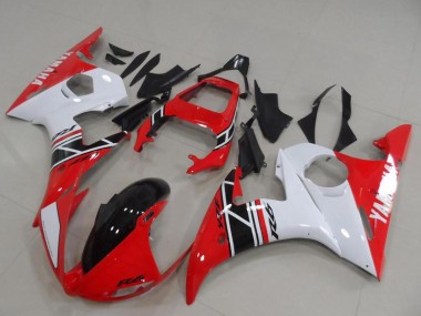 Kits Carenado Moto Yamaha YZF R6 2003-2004 - Blanco Rojo Negro Brillante Baratos