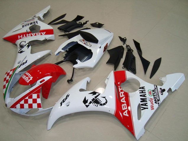 Carenados Moto Yamaha YZF R6 2003-2004 - Blanco Rojo Abarth Motul Baratos