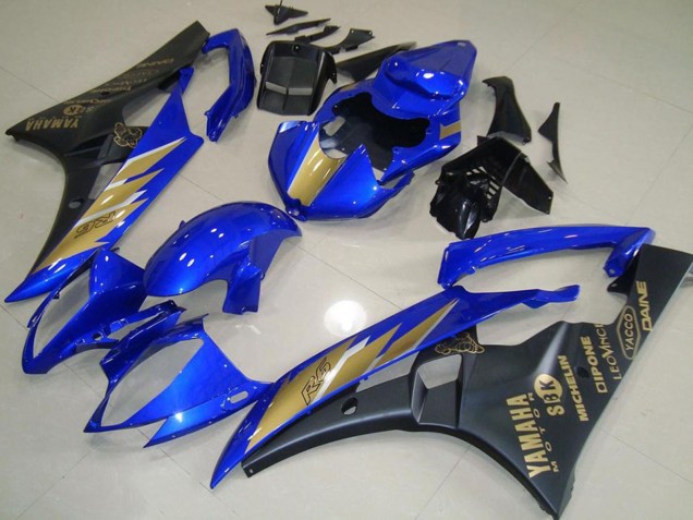 Carenados Moto Yamaha YZF R6 2006-2007 - Azul Oro Negro Mate Baratos