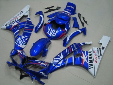 Carenados Moto Yamaha YZF R6 2006-2007 - Blanco Azul Fiat Motul Michelin Baratos
