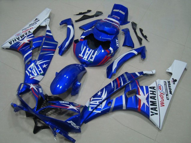 Carenados Moto Yamaha YZF R6 2006-2007 - Blanco Azul Fiat Motul Michelin Baratos
