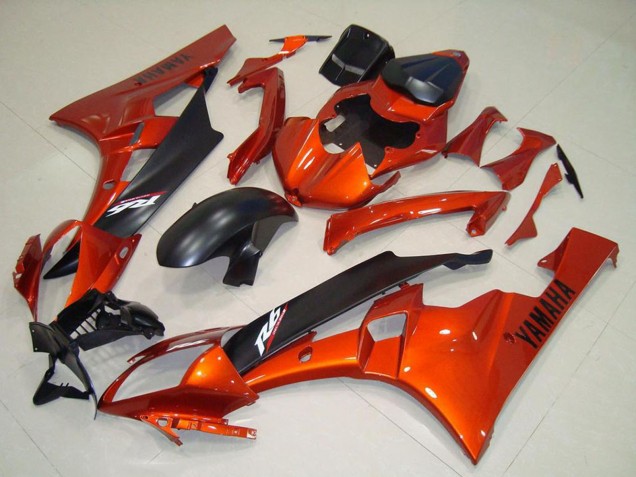Carenado Moto Yamaha YZF R6 2006-2007 - Naranja Negro Mate Baratos