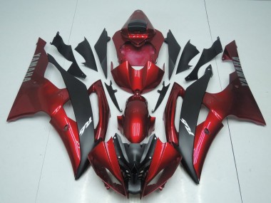 Carenado Moto Yamaha YZF R6 2008-2016 - Rojo Negro Mate Baratos