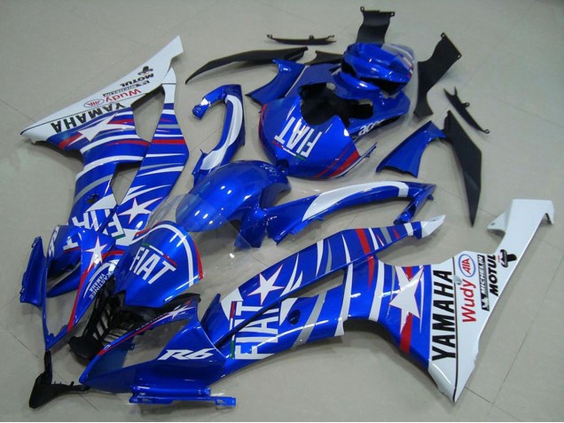 Carenados Moto Yamaha YZF R6 2008-2016 - Blanco Azul Fiat Motul Michelin Baratos