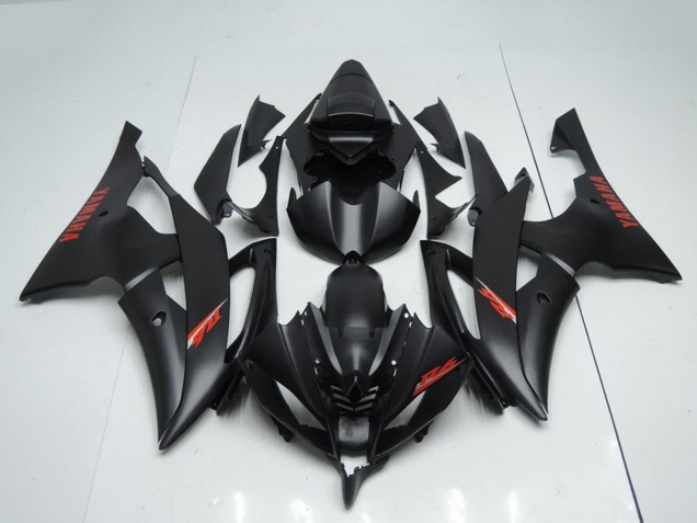 Carenados Moto Yamaha YZF R6 2008-2016 - Negro Mate Rojo Calcomanías Baratos