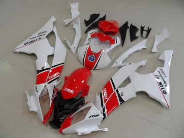 Carenados Moto Yamaha YZF R6 2008-2016 - Blanco Rojo Negro Raya OEM Estilo Baratos