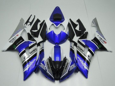 Carenados Moto Yamaha YZF R6 2008-2016 - Blanco Azul Plata Negro Monstruo ENEOS Yamalube Semakin Didepan Baratos