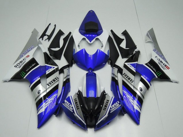 Carenados Moto Yamaha YZF R6 2008-2016 - Blanco Azul Plata Negro Monstruo ENEOS Yamalube Semakin Didepan Baratos