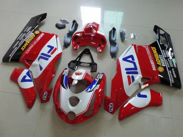 Carenados Moto Ducati 749 999 2003-2004 - Blanco Rojo Azul Negro Brillante Fila Baratos