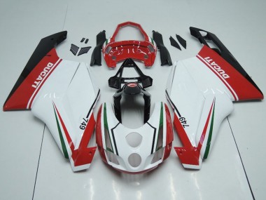 Carenados Moto Ducati 749 2003-2004 - Blanco Rojo Verde Negro Brillante Baratos