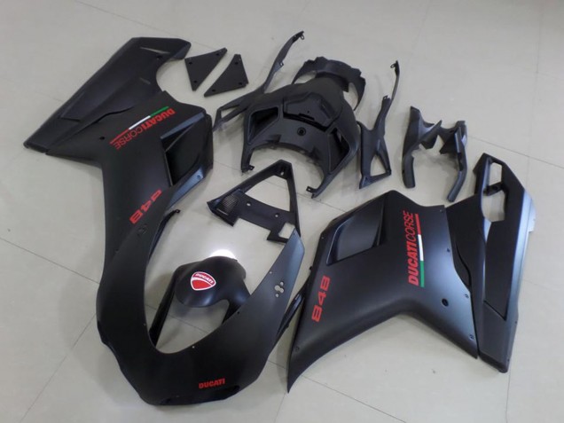 Carenados Moto Ducati 848 2007-2014 - Negro Mate Rojo Baratos