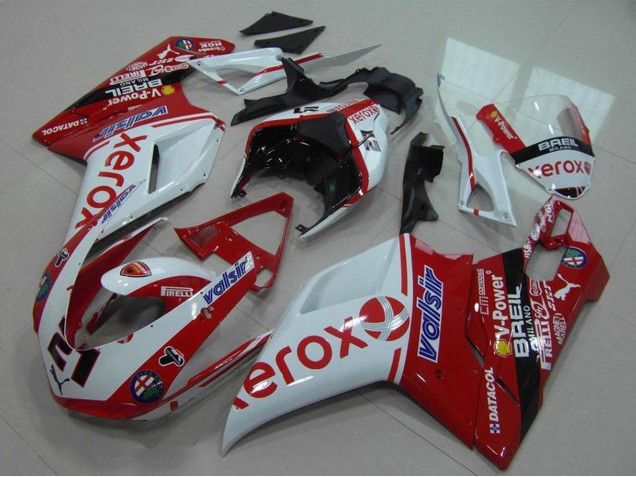 Carenado Moto Ducati 848 1098 1198 2007-2014 - Blanco Rojo Negro Brillante Valsir Xerox OEM Estilo 21 Baratos