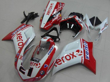 Carenados Moto Ducati 848 1098 1198 2007-2014 - Blanco Rojo Negro Brillante Valsir Xerox OEM Estilo 21 Baratos