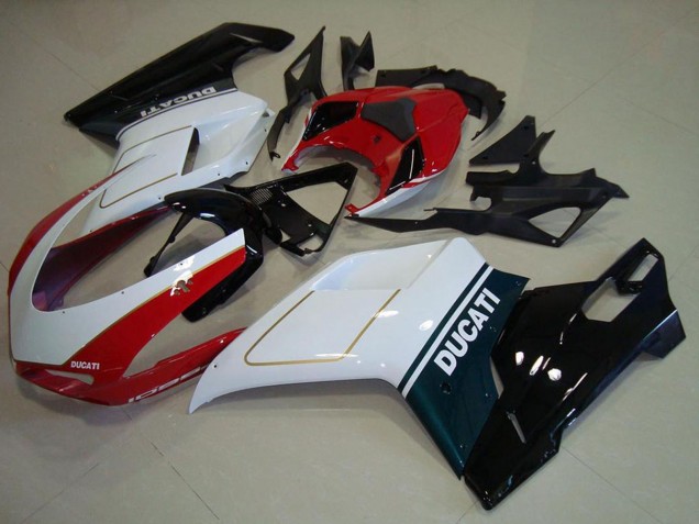 Carenado Moto Ducati 1098 2007-2014 - Blanco Rojo Negro Brillante Baratos