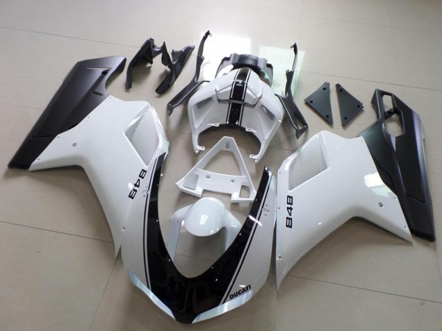 Carenado Moto Ducati 848 2007-2014 - Blanco Negro Mate Baratos