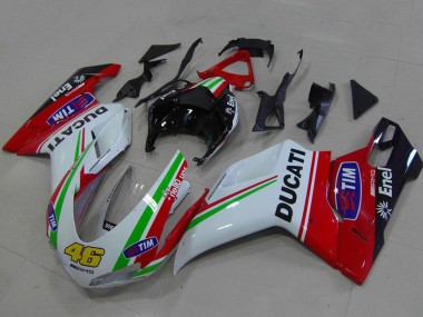 Carenados Moto Ducati 848 1098 1198 2007-2014 - Blanco Rojo Verde Negro Brillante Amarillo 46 Baratos